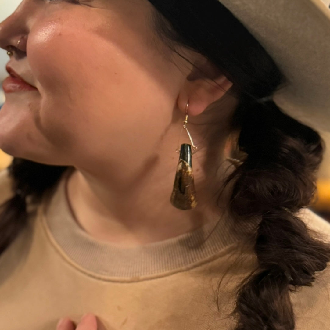 Bison Tooth Earrings